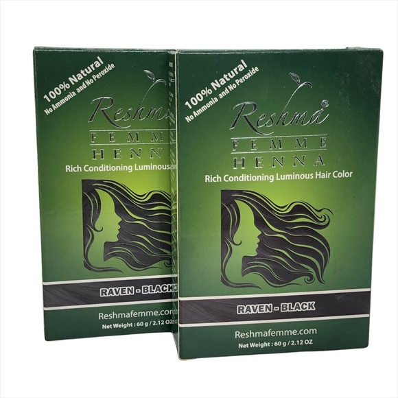 2 Packs of 100% Natural Reshma Femma Henna Rich Conditioning RAVEN-BLACK - Picture 1 of 15